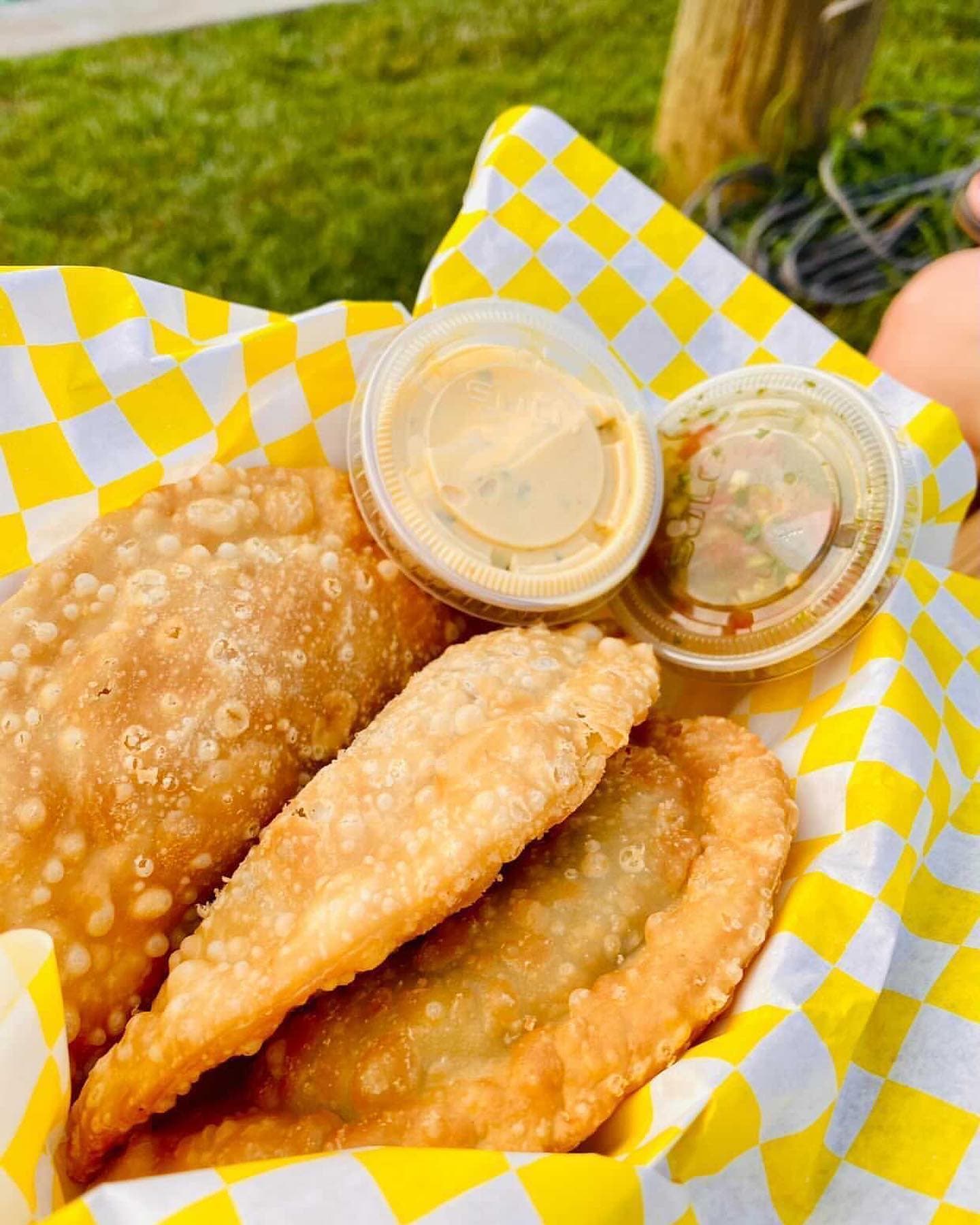 Empanadas served outdoors